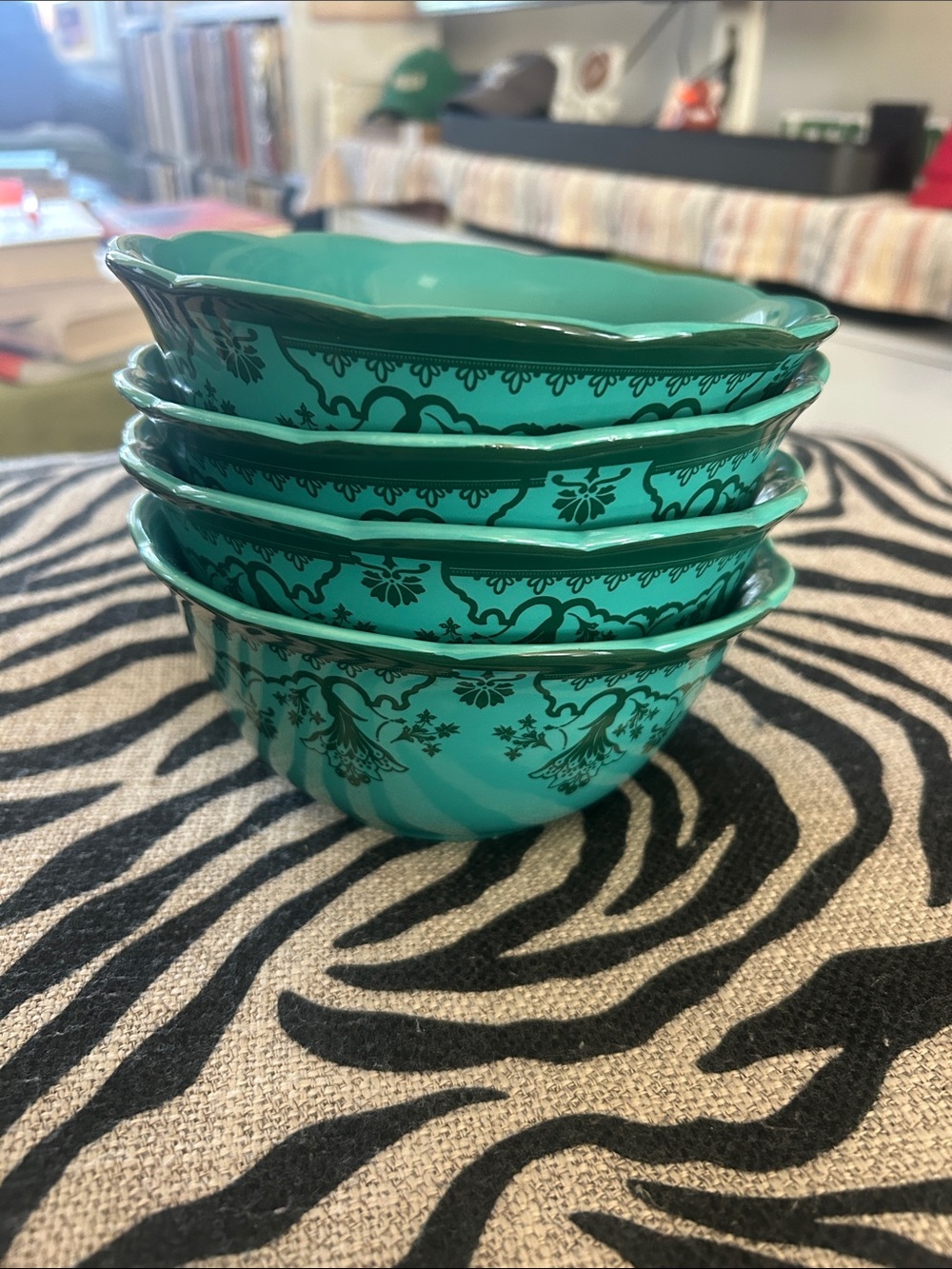 Turquoise Decorative Serving Bowls - Set of 4